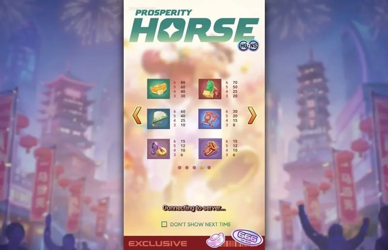 Prosperity Horse - Tableau des gains des symboles